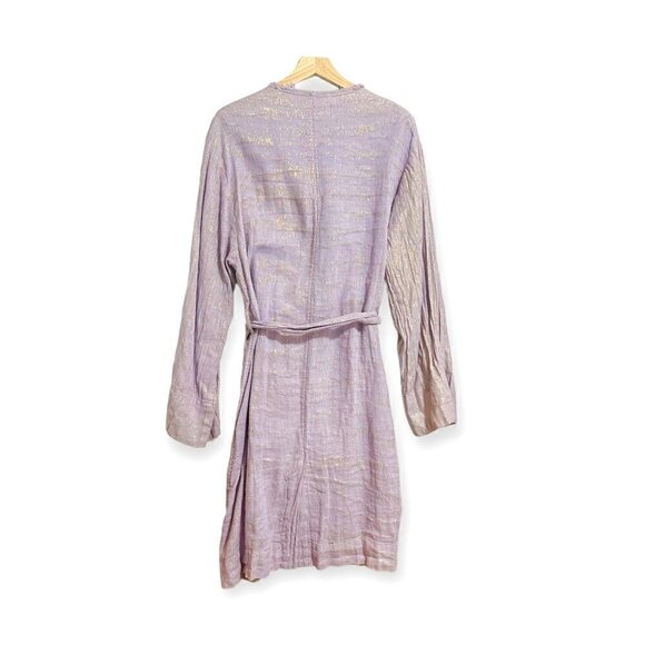 Raquel Allegra Trench Coat in Lilac Metallic, Size 2/M New with tag - Picture 5 of 16